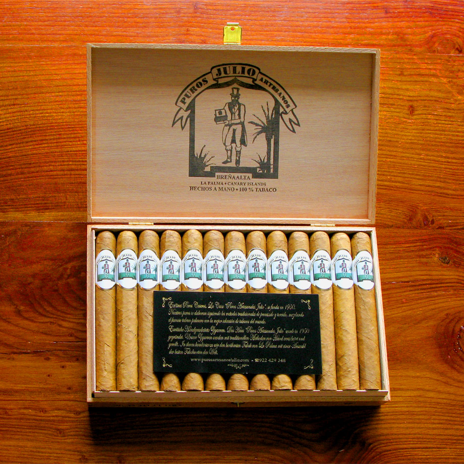 CAJA DE 25 SEÑORITAS · Puros Palmeros Artesanos Julio · Tabaco hecho a mano  en Breña Alta · La Palma · Canarias